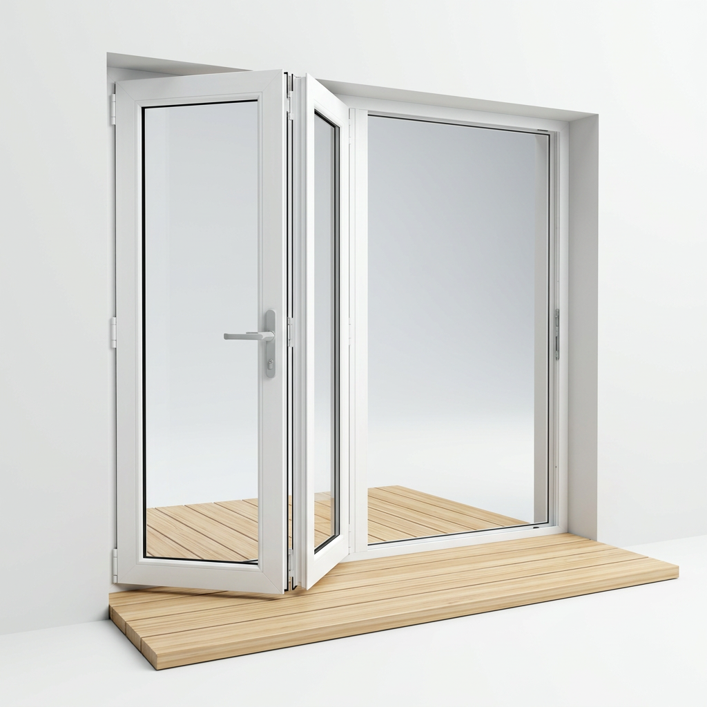 Puerta plegable practicable PVC