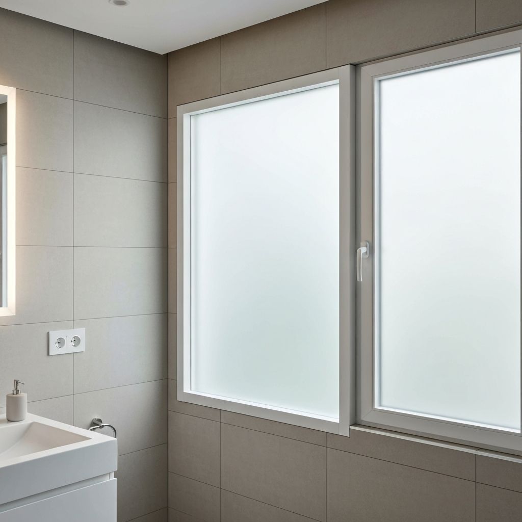 Bathroom with projectable PVC vent window